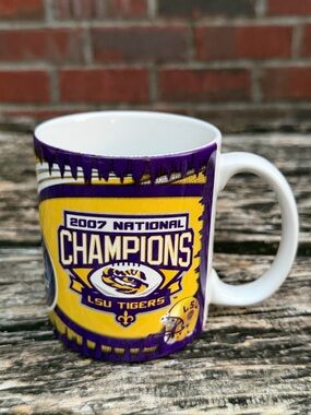 LSU Tigers BCS 2007 National Football Champions Purple Gold Ceramic Coffee Mug